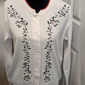Holiday Traditions Women's Button Up Jacket  Size M